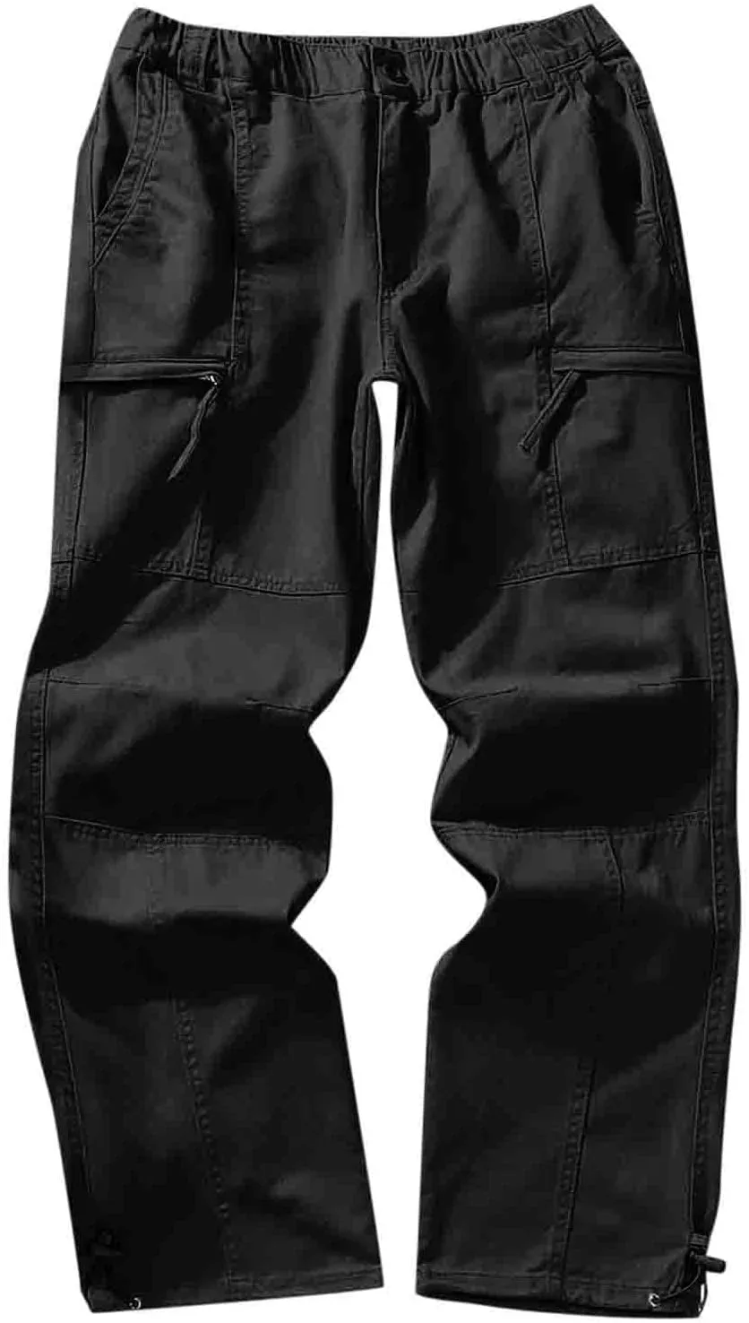 Mens Workout Cargo Sweatpants Casual Cargo Pants Loose Fit Jogger Sweatpants Tactical Work Pants Multi Pocket Outdoor
