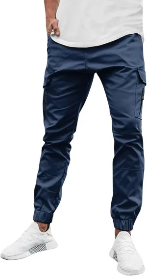 Mens Workout Cargo Sweatpants Fit Casual Trousers Mens Lightweight Running Gym Jogger Pants Men's Workout Sweatpants