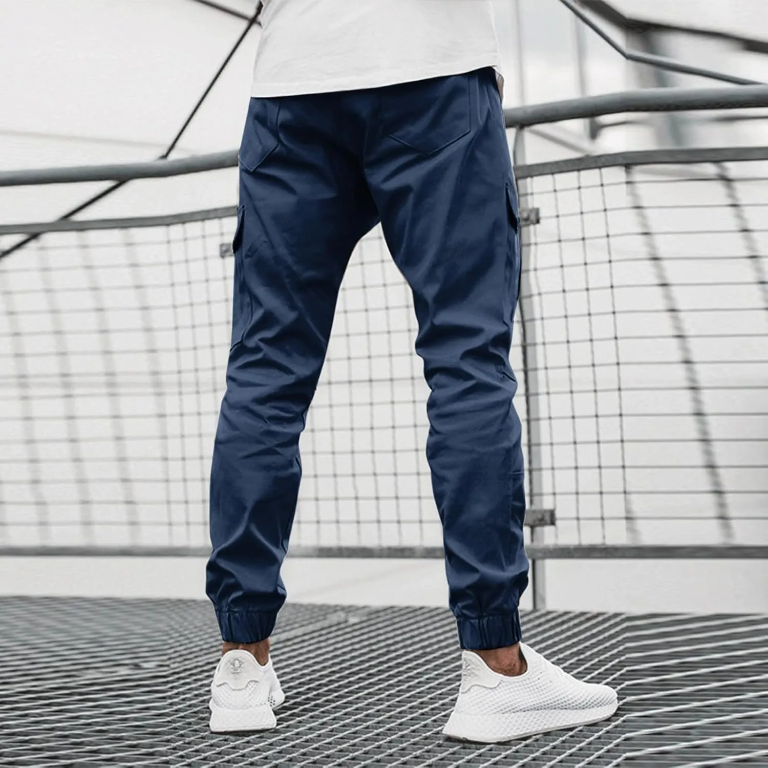 Mens Workout Cargo Sweatpants Fit Casual Trousers Mens Lightweight Running Gym Jogger Pants Men's Workout Sweatpants