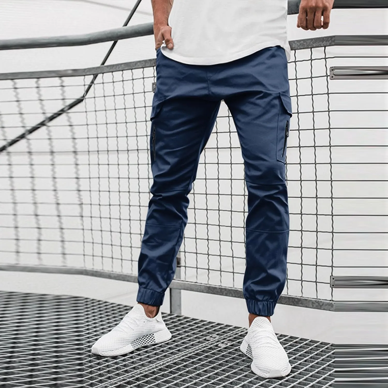 Mens Workout Cargo Sweatpants Fit Casual Trousers Mens Lightweight Running Gym Jogger Pants Men's Workout Sweatpants