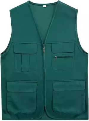 Mesh Breathable Fishing Vest for Women Lightweight Outdoor Vest High Visibility Zipper Front Work Jacket with Pockets