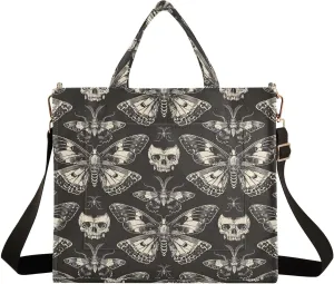 MNSRUU Corduroy Tote Bag for Women Gothic Skull Crossbody Tote