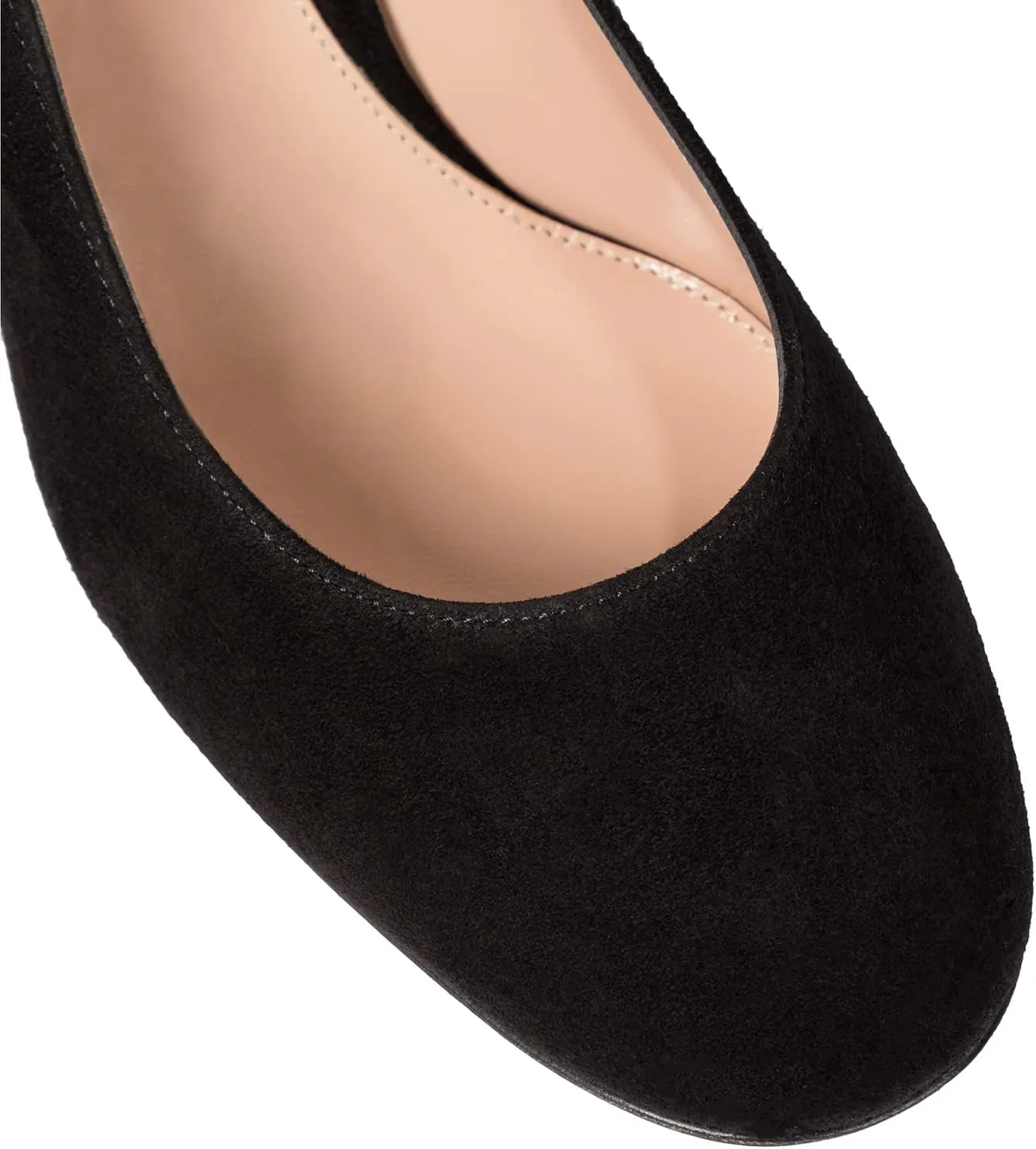 MOOMMO Women Classic Chunky Block Heel Suede Pumps Round Closed Toe Slip On 2" Low Thick Heels Dress Shoes Matte Patent Spring Fashion Office Ladies Work Pump Basic Shoe Elegant Wedding 4-11 M US