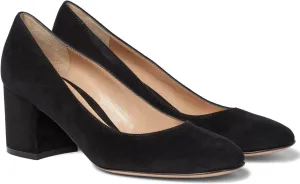 MOOMMO Women Classic Chunky Block Heel Suede Pumps Round Closed Toe Slip On 2" Low Thick Heels Dress Shoes Matte Patent Spring Fashion Office Ladies Work Pump Basic Shoe Elegant Wedding 4-11 M US