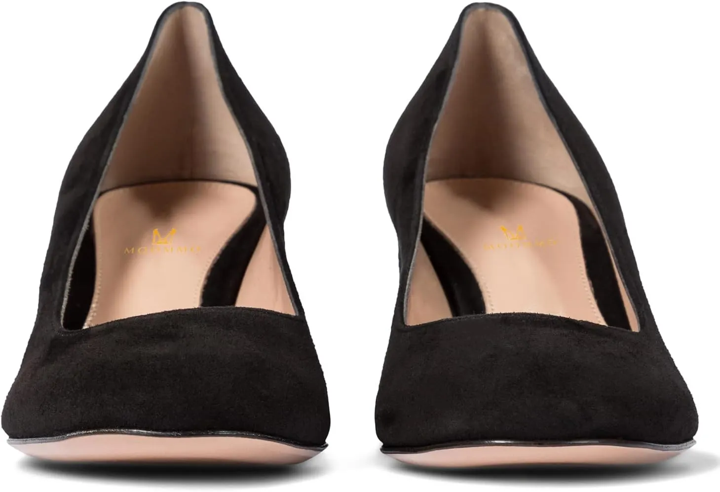 MOOMMO Women Classic Chunky Block Heel Suede Pumps Round Closed Toe Slip On 2" Low Thick Heels Dress Shoes Matte Patent Spring Fashion Office Ladies Work Pump Basic Shoe Elegant Wedding 4-11 M US