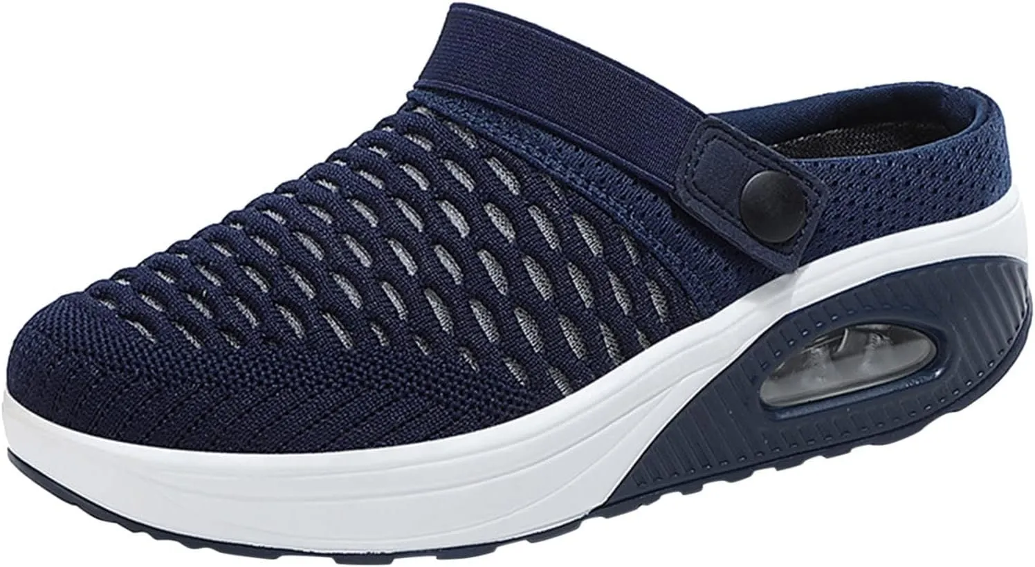Mules Clogs for Women Orthopedic Air Cushion Wide Width Non-Slip Sneakers Adjustable Beach Shoes Outdoor Slippers Breathable Platform Mesh Sandals
