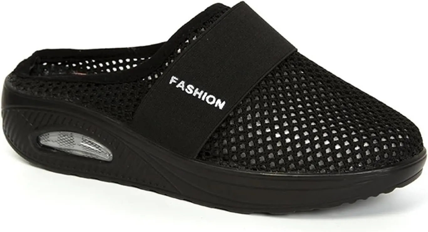 Mules for Women 2025 Air-Cushion Slip-On Walking Shoes Summer Orthopedic Diabetic Slippers Slip On Closed Toe Shoes Arch-Support Beach Sandals Backless Breathable Sneakers