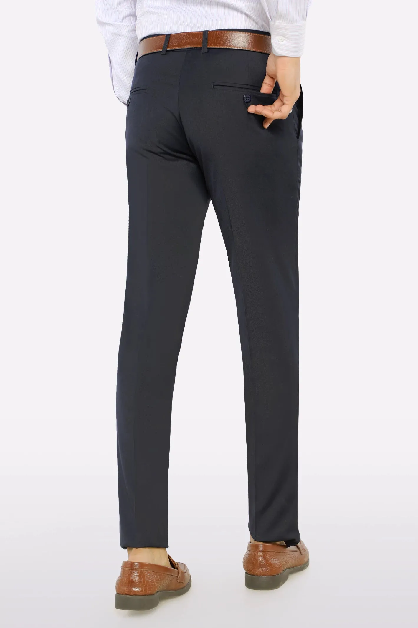 Navy Blue Slim Fit Formal Trouser