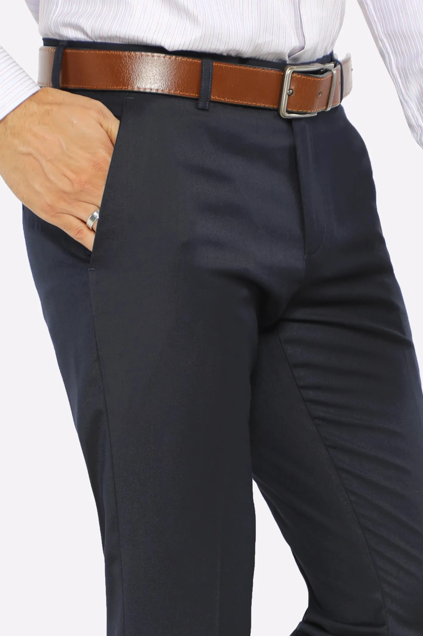 Navy Blue Slim Fit Formal Trouser