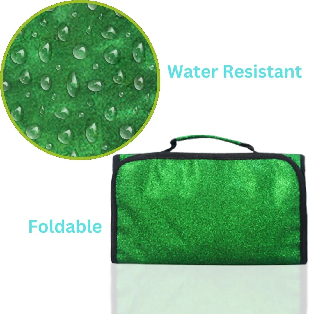 NGIL Glitter Travel Hanging Toiletry Bag for Cheerleaders and Dance Teams, Toiletry Organizer and Toiletry Bag for Women, Cosmetic Travel Bag(Glitter-Green)