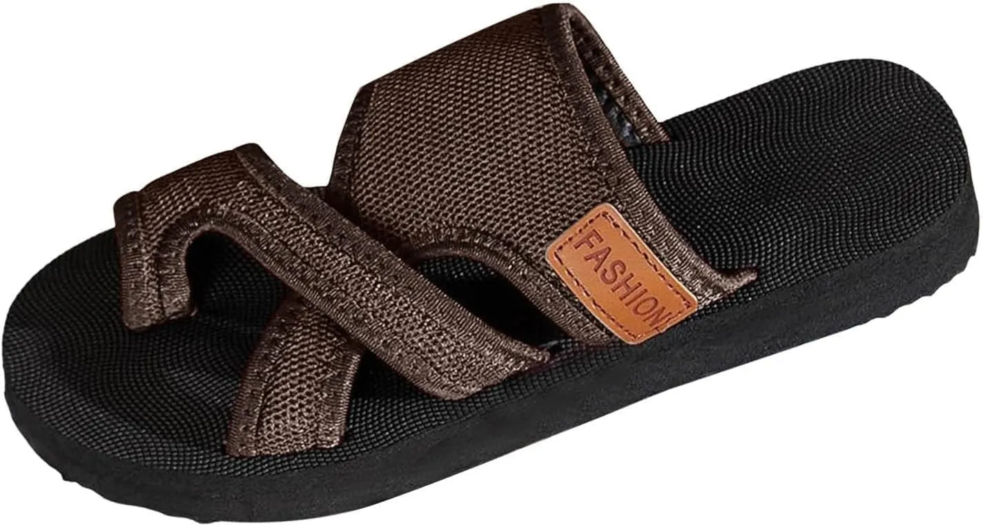 Orthopedic Sandals for Women Extra Wide Beach Flat Shoes Breathable Hollow Mesh Slide Sandals Walking Flip Flops Casual Summer Shoes with Comfortable Plantar Fasciitis Arch Support Slip On Sandal