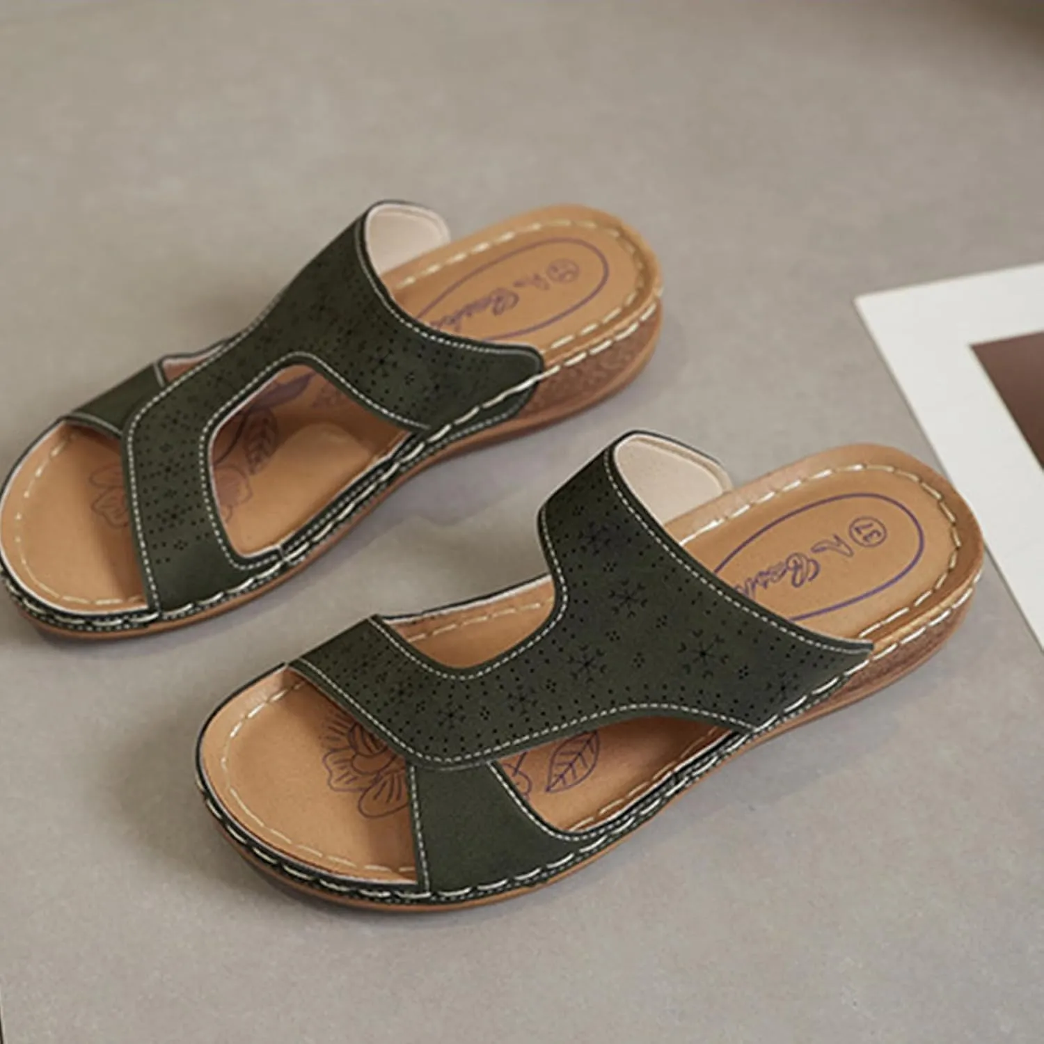 Orthopedic Sandals for Women, Retro Dress Shoes, Comfortable Walking Sandals Arch Support, Casual Open Toe Shoes, Low Wedge Platform Sandals, Beach Vacation Shoe