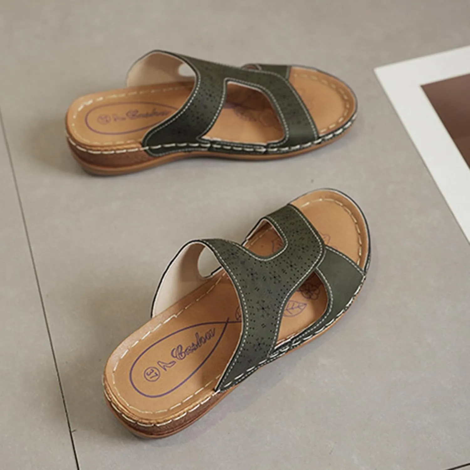 Orthopedic Sandals for Women, Retro Dress Shoes, Comfortable Walking Sandals Arch Support, Casual Open Toe Shoes, Low Wedge Platform Sandals, Beach Vacation Shoe