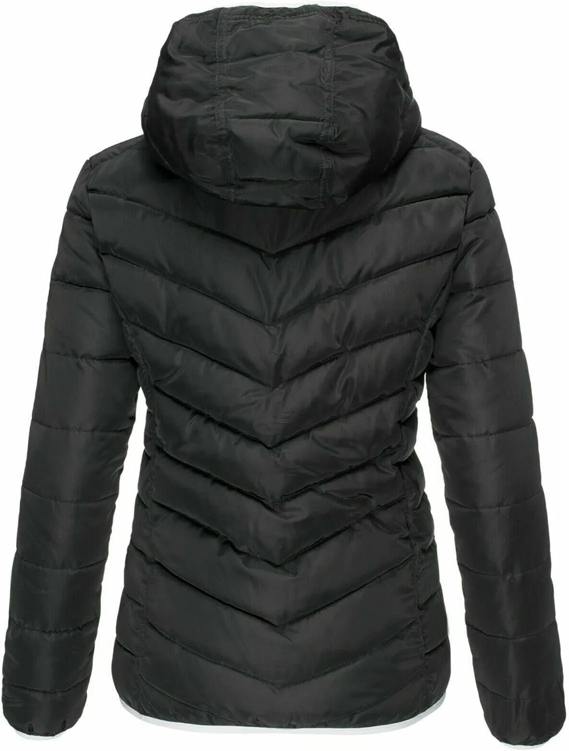 Puffer Coat Women Lightweight Puffy Jacket Packable Hooded Winter Down Coat Long Sleeve Zip Up Padded Fall Clothes