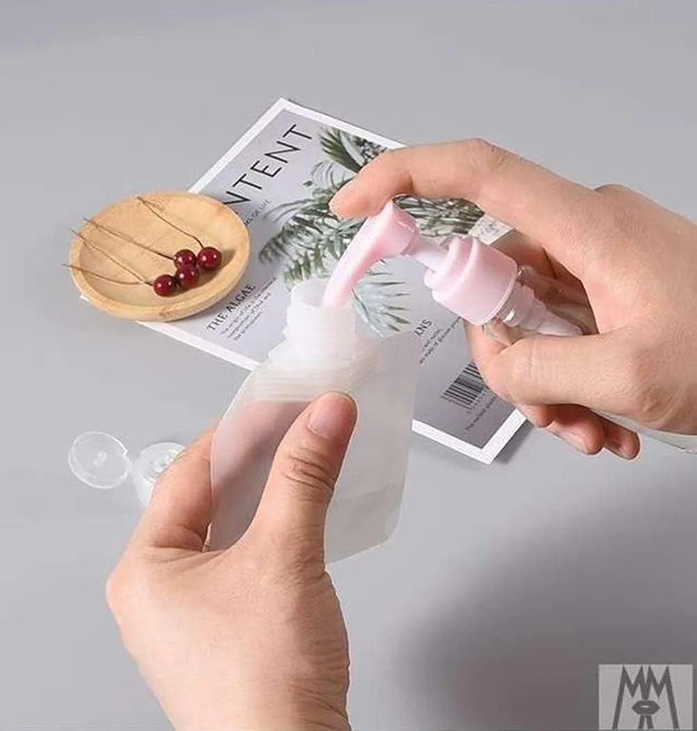Refillable Travel Size Pouches Empty Travel Containers for Toiletries Leak Proof Stand up Travel Accessories for Shampoo Body Wash Lotion Cosmetic Liquids Packing Bag (30 50 100ml) (18pcs)