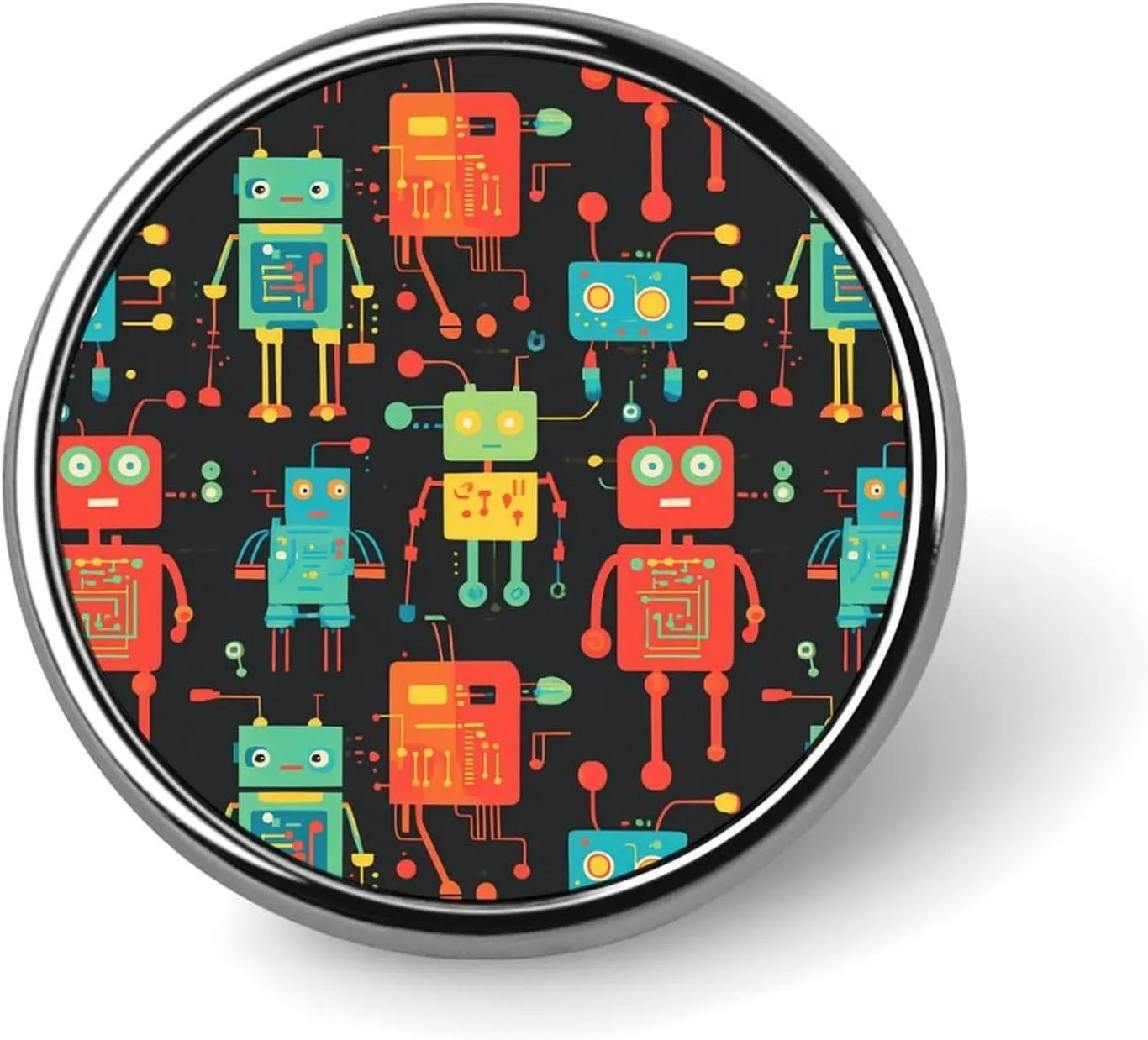Robot Machine Pin Enamel Lapel Pins Round Badge Brooches Clothing Decoration for Women Men