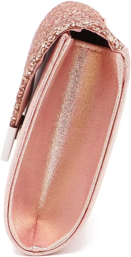 ROUROU Sequin Clutch Bag for Women Envelope Handbag Wedding Shoulder Bag Party Crossbody Bag Evening Purse