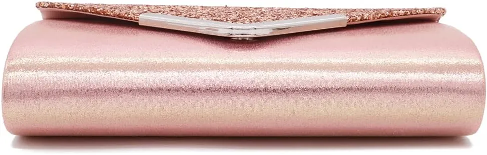 ROUROU Sequin Clutch Bag for Women Envelope Handbag Wedding Shoulder Bag Party Crossbody Bag Evening Purse