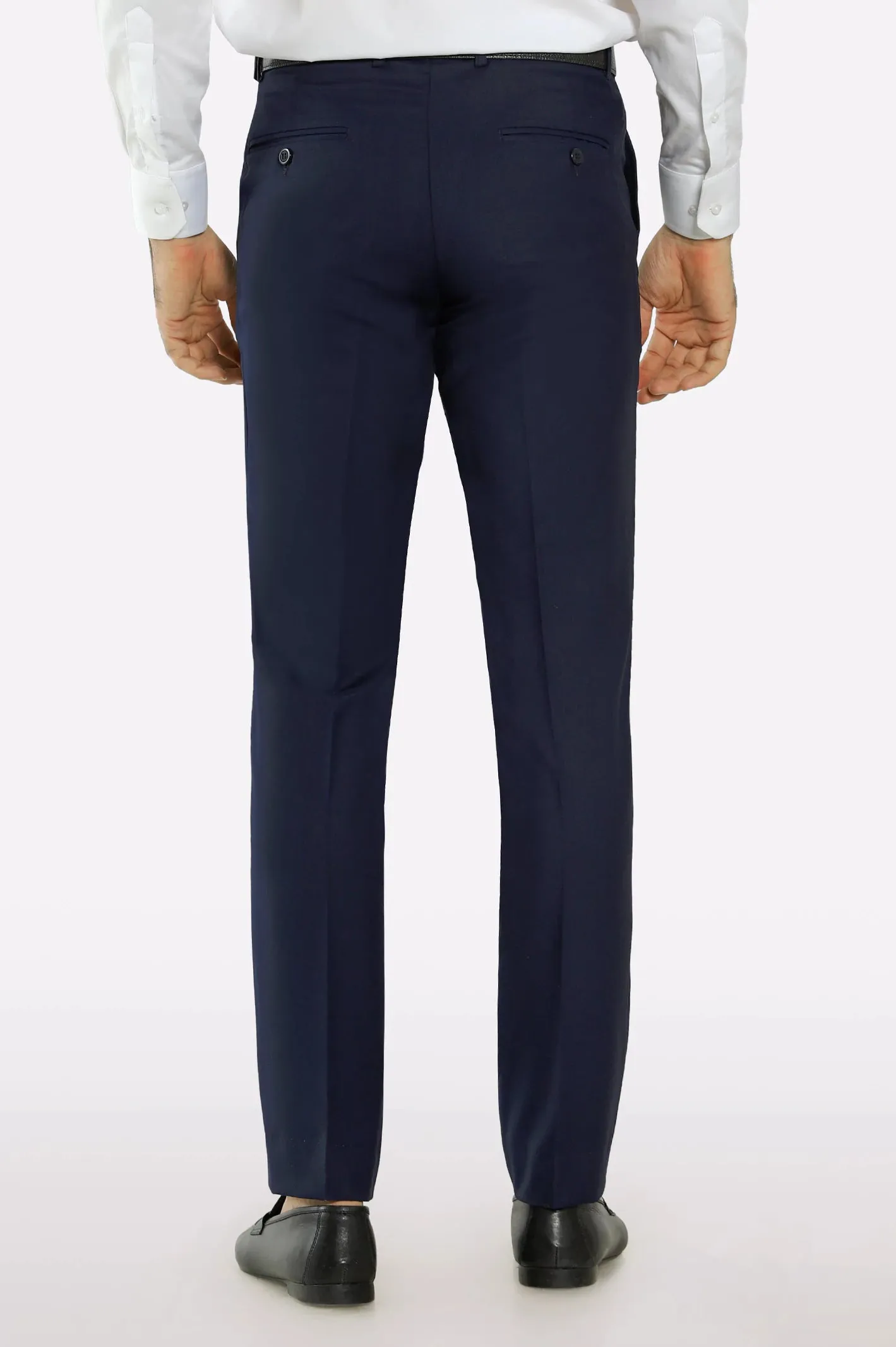 Royal Blue Regular Fit Formal Trouser