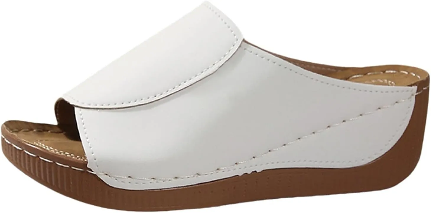 Sandals for Women 2025 Dressy Comfortable Orthotic Arch Support Low Wedge Platform Sandals Summer Orthopedic Sandals