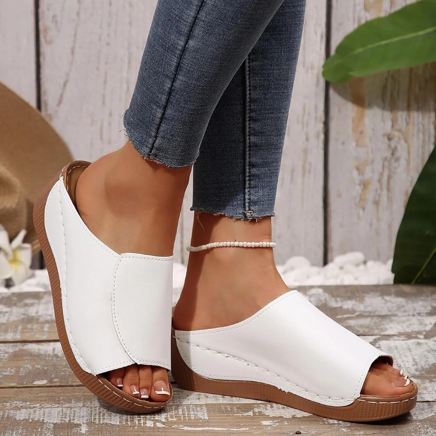 Sandals for Women 2025 Dressy Comfortable Orthotic Arch Support Low Wedge Platform Sandals Summer Orthopedic Sandals
