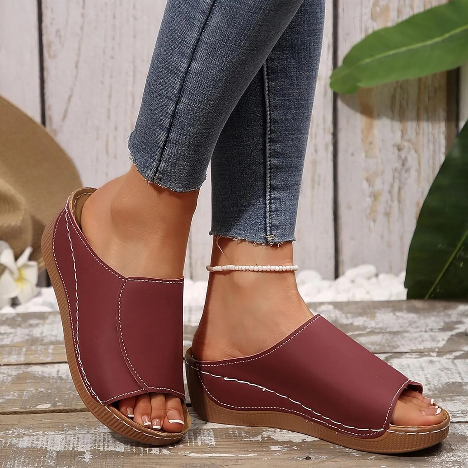 Sandals for Women 2025 Dressy Comfortable Orthotic Arch Support Low Wedge Platform Sandals Summer Orthopedic Sandals