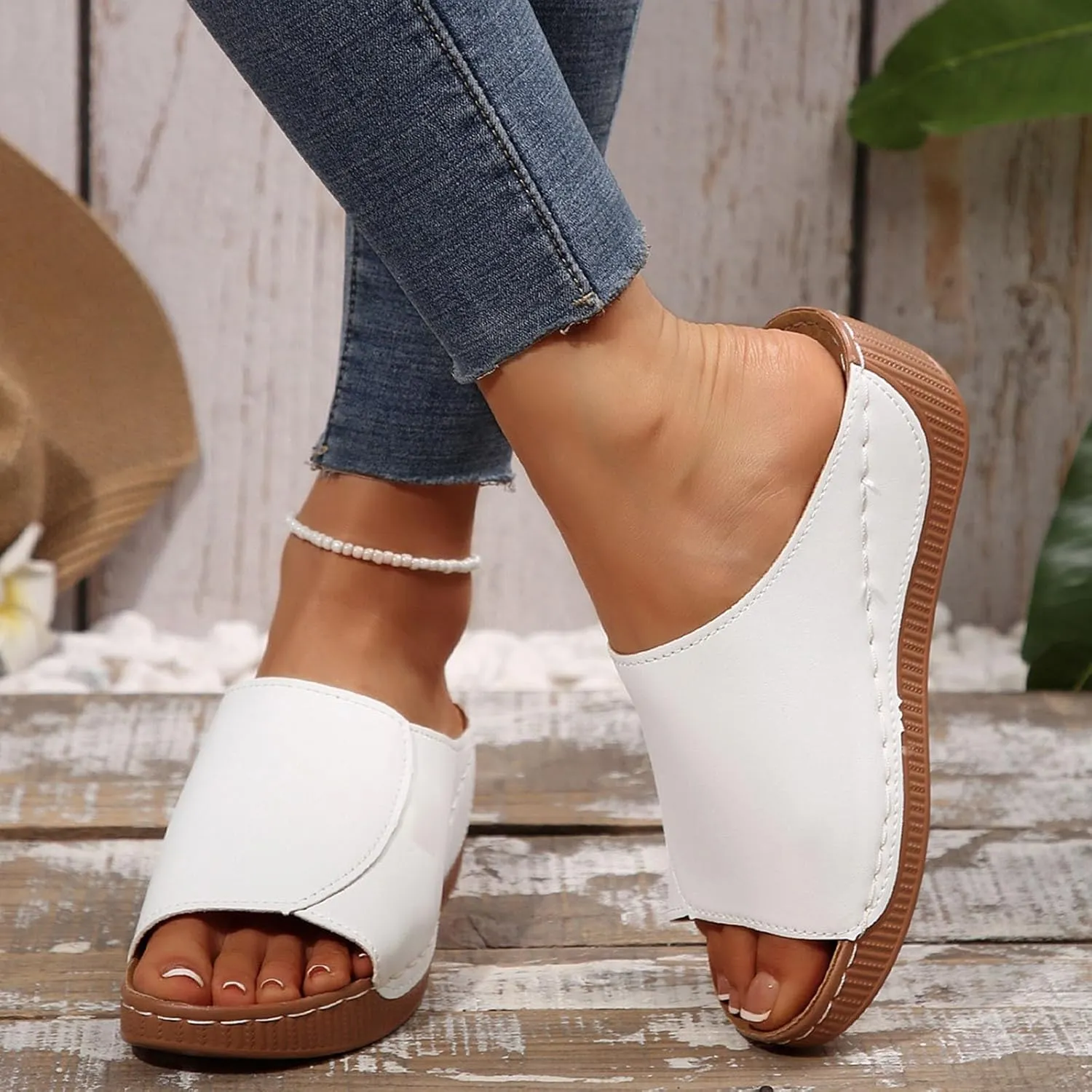 Sandals for Women 2025 Dressy Comfortable Orthotic Arch Support Low Wedge Platform Sandals Summer Orthopedic Sandals