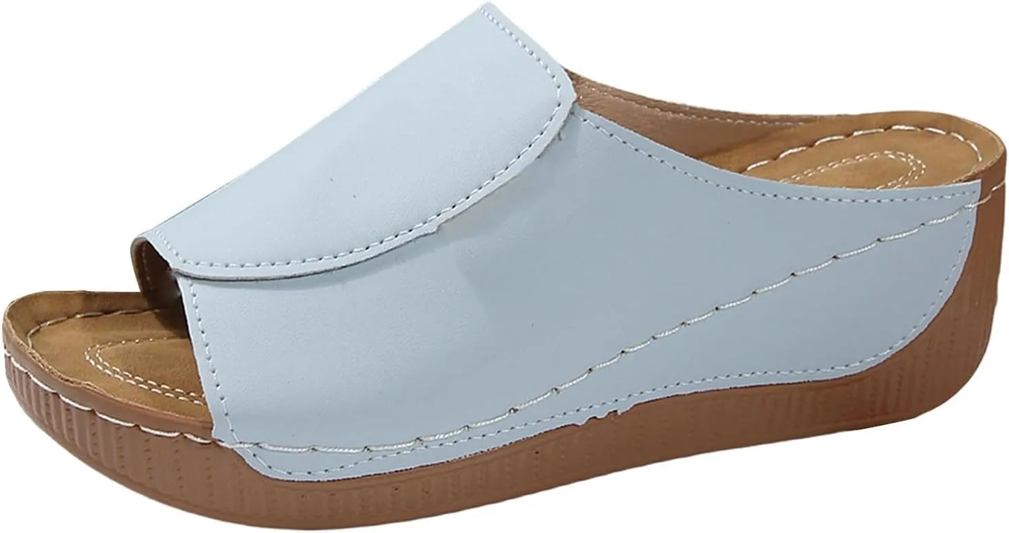 Sandals for Women 2025 Dressy Comfortable Orthotic Arch Support Low Wedge Platform Sandals Summer Orthopedic Sandals