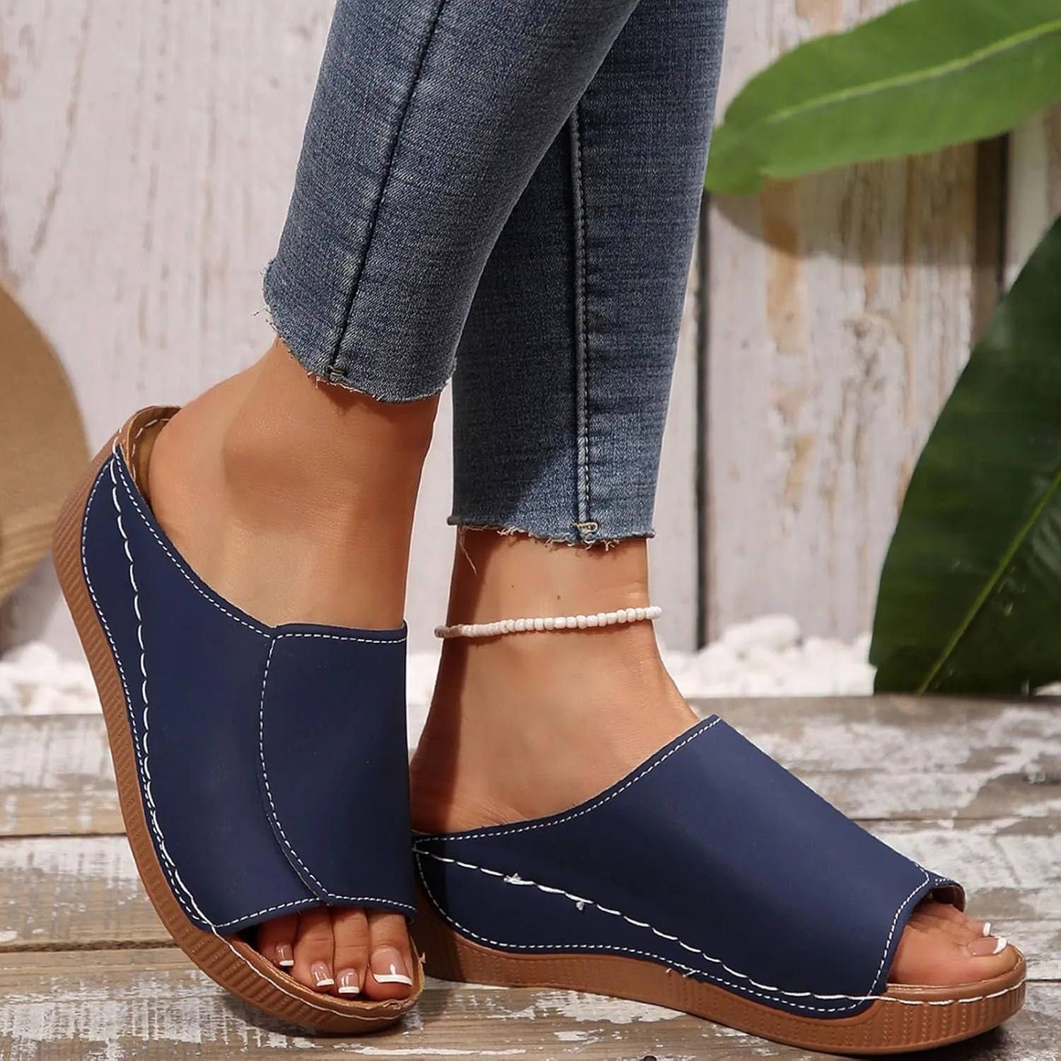 Sandals for Women 2025 Dressy Comfortable Orthotic Arch Support Low Wedge Platform Sandals Summer Orthopedic Sandals