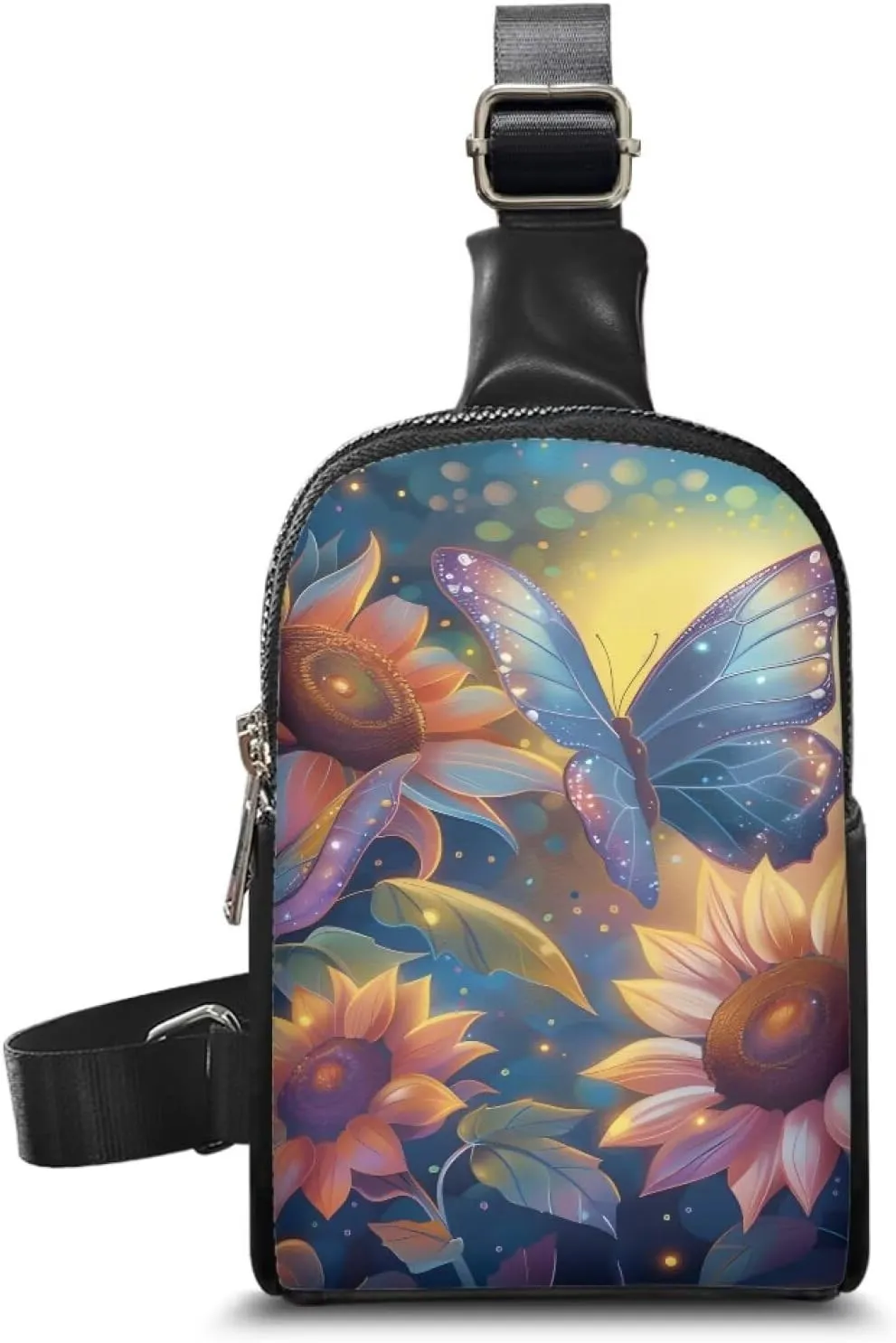 Small Chest Bag for Women, Butterfly Shoulder Purses for Women Anti Theft Dustproof Chest Bags Graces Leather Bags Large Capacity Chest Bags for Women Girls