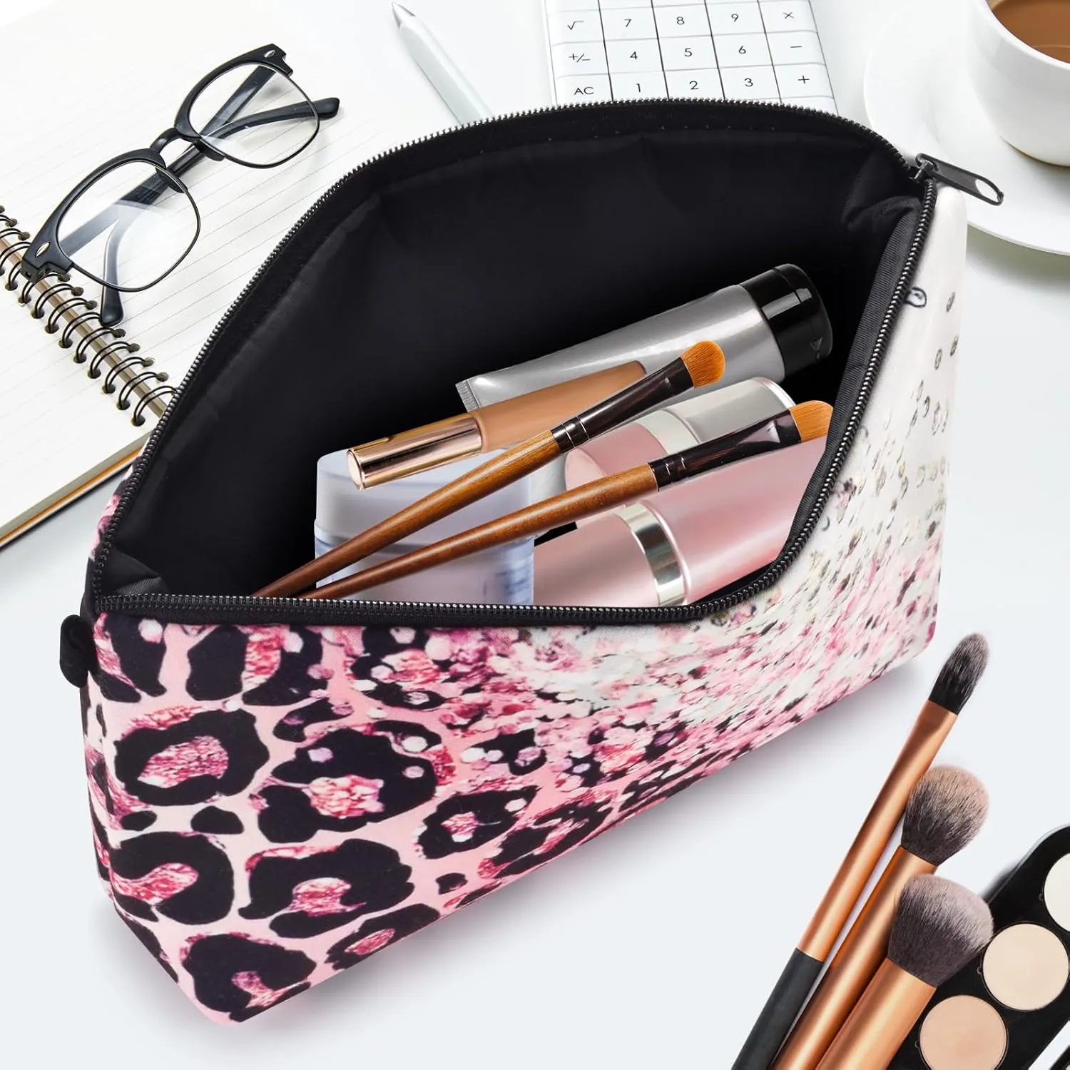 Small Travel Makeup Bag for Purse, Cute Cosmetic Bag for Women, Make Up Pouch, Makeup Brush Organizer Bags, Skincare Toiletry Bag, Pouches For Purse
