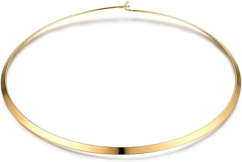 Statement Women Choker Necklace Polished Stainless Steel Chunky Necklace Collar Jewelry