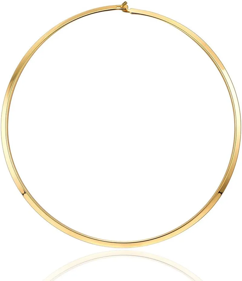 Statement Women Choker Necklace Polished Stainless Steel Chunky Necklace Collar Jewelry