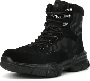 Steel Toe Work Safety Boots, Lightweight Mid-cut Industry Construction Composite Sneakers