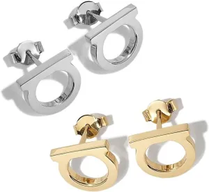 Sturdy Stainless Steel Letter Studs Earrings Comfort Fits for Men and Women Daily Use Casual Wear Stylish Outfits