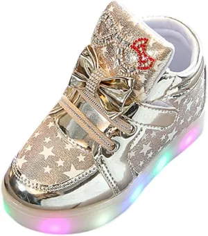 Toddler Baby Boys Girls Sneakers Fashion LED Light Luminous Comfortable Soft Bottom Slip On Running Sport Shoes