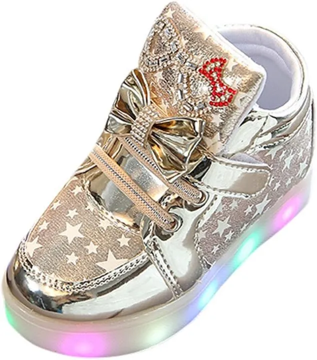 Toddler Baby Boys Girls Sneakers Fashion LED Light Luminous Comfortable Soft Bottom Slip On Running Sport Shoes