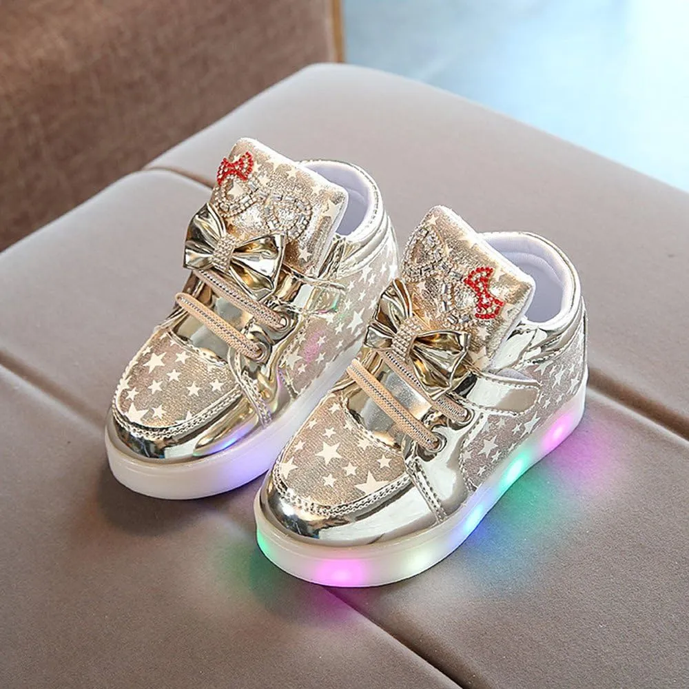 Toddler Baby Boys Girls Sneakers Fashion LED Light Luminous Comfortable Soft Bottom Slip On Running Sport Shoes