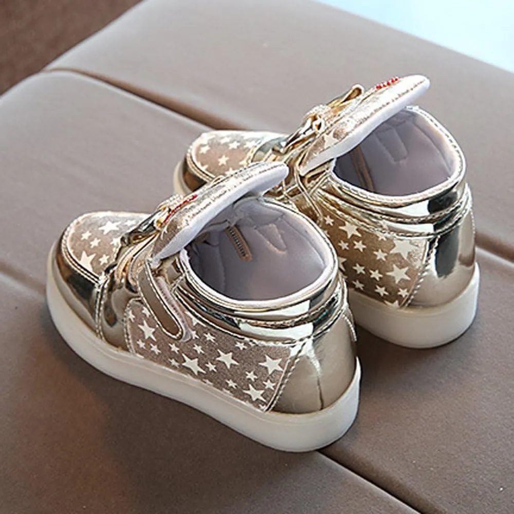 Toddler Baby Boys Girls Sneakers Fashion LED Light Luminous Comfortable Soft Bottom Slip On Running Sport Shoes
