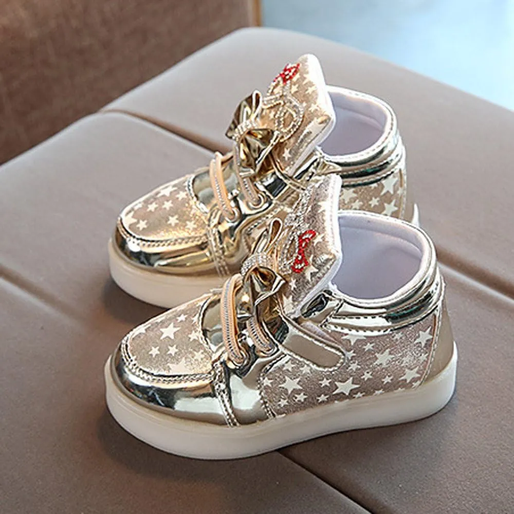 Toddler Baby Boys Girls Sneakers Fashion LED Light Luminous Comfortable Soft Bottom Slip On Running Sport Shoes
