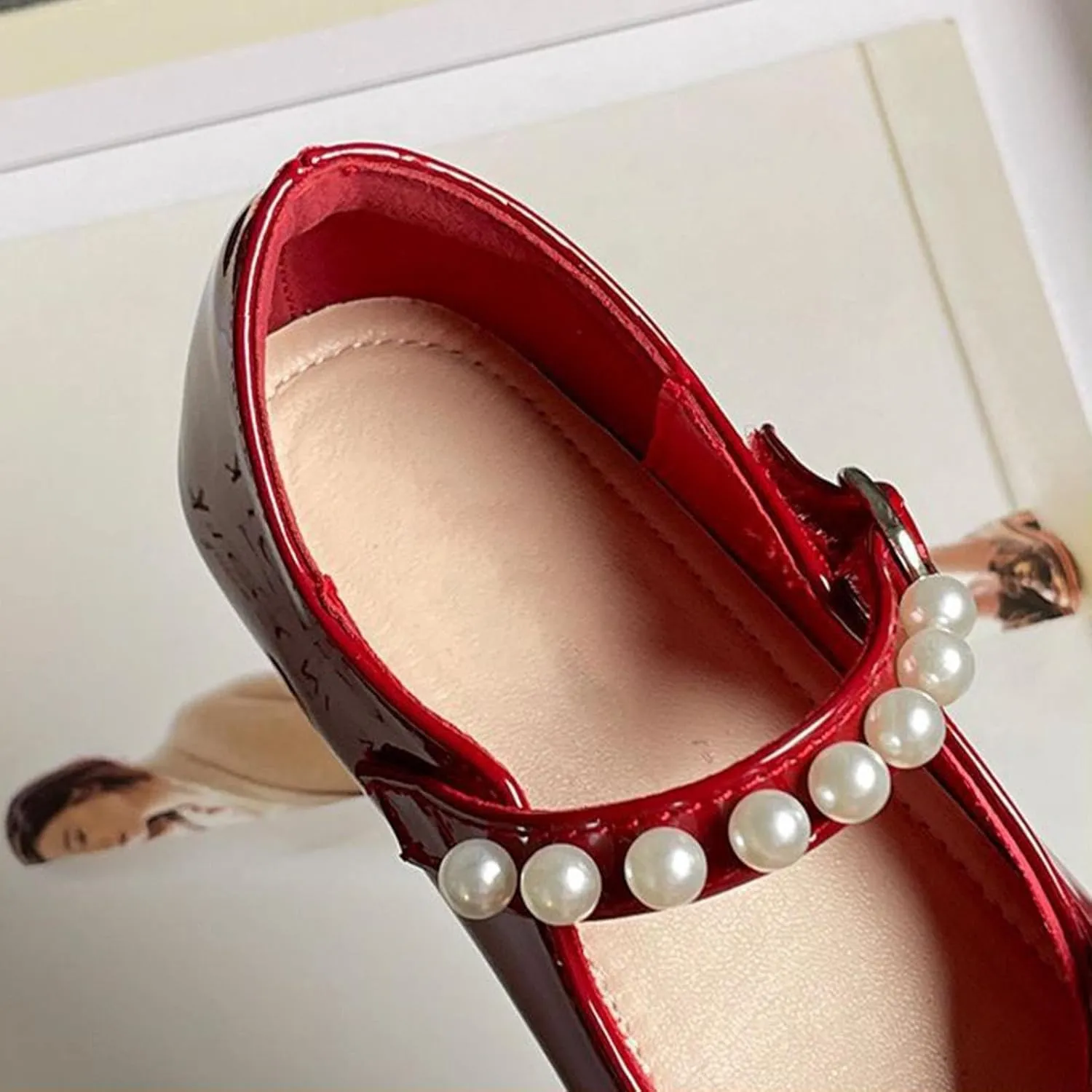 Toddler Girls Bowknot Marry Jane Shoes for Dance Solid Color Water-Proof Dress Shoes Kids Casual Ballerina Shoes