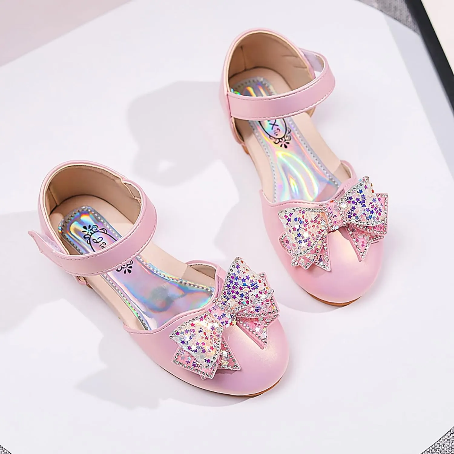 Toddler Princess Shoes,Girls Baby Princess Shoes Star Sequin Rhinestone Bow Pearl Bling Sandals 1-12 Years