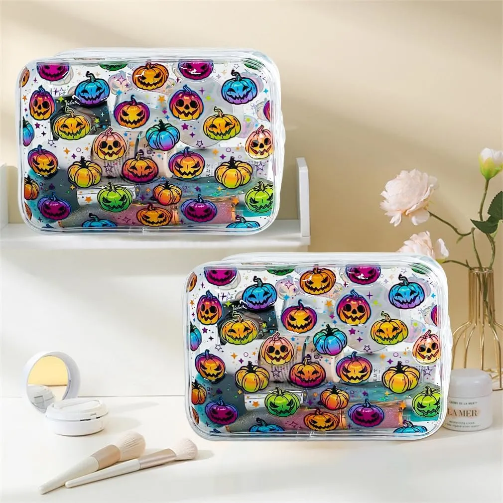 ToterPrint 2 pack TSA Approved Travel Toiletry Bag Carry On Travel Accessories bag Airport Airline Quart size Pouch Waterproof Travel Pouches with Zipper for Women and Girls (B078-1664-9)