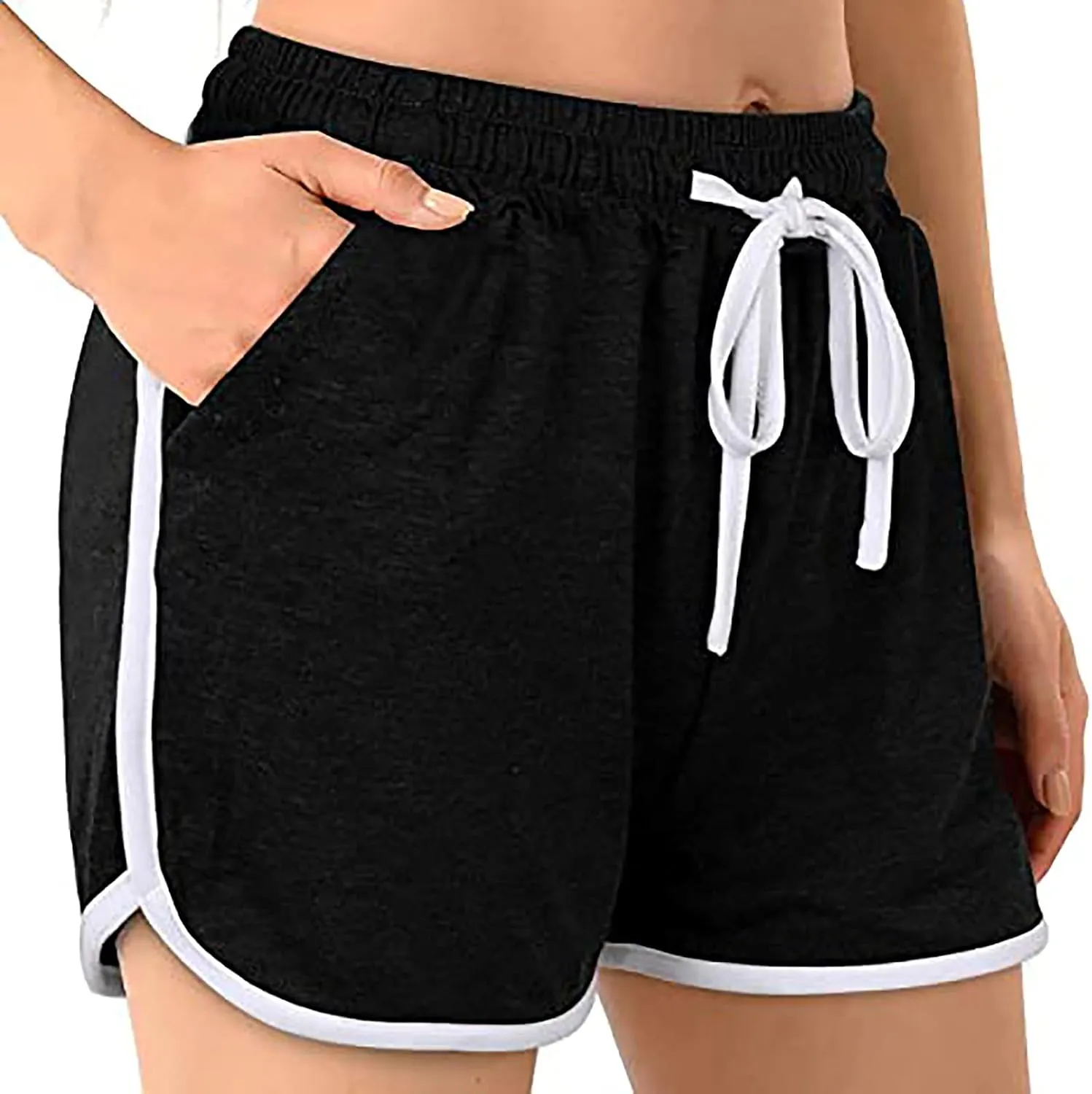 Track Gym Yoga Shorts for Women Fall Summer Loose Fit High Cut Striped Pants Shorts Women 2025