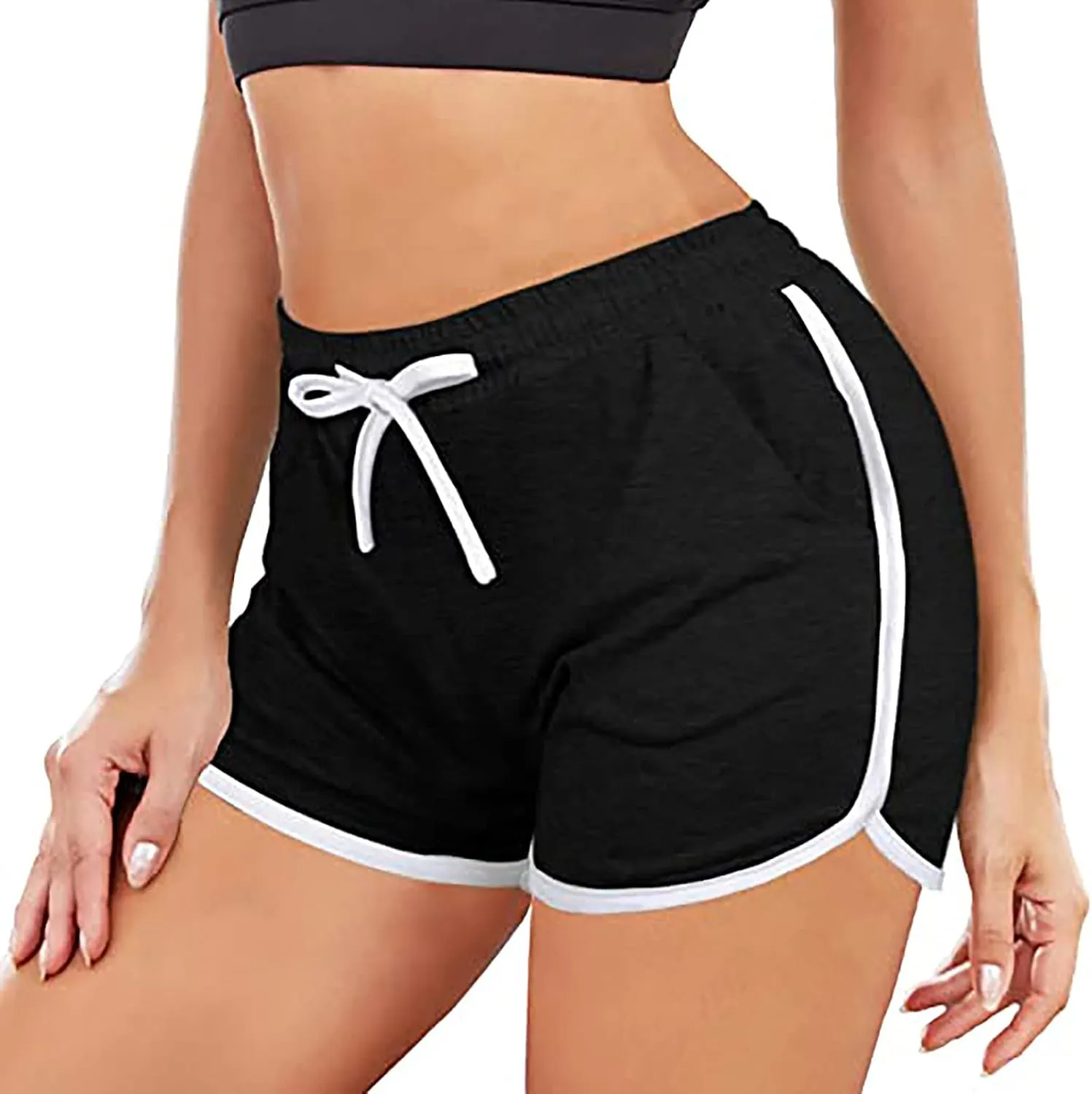 Track Gym Yoga Shorts for Women Fall Summer Loose Fit High Cut Striped Pants Shorts Women 2025