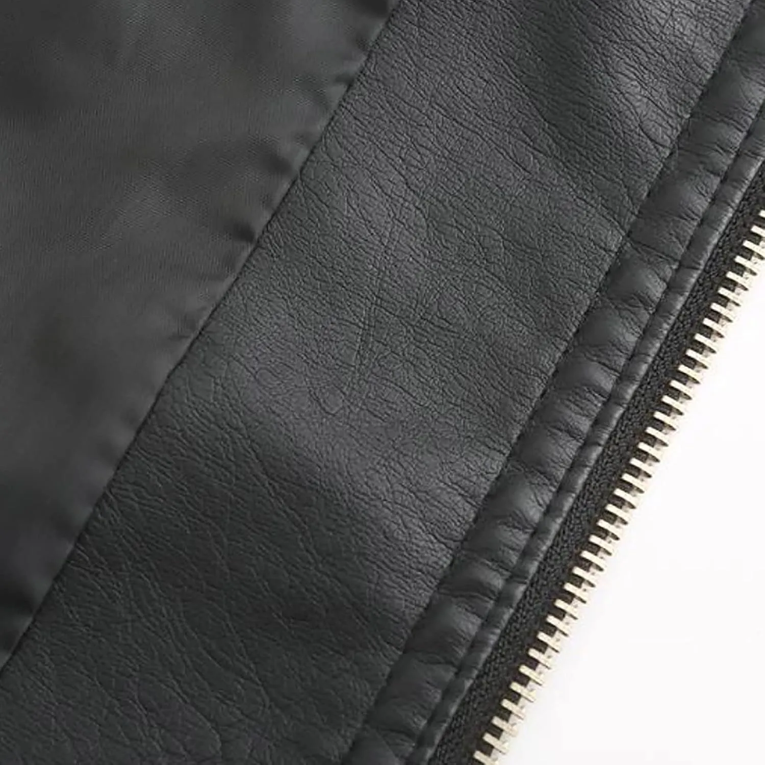 tuduoms Faux Leather Jacket Women Trendy Quilted Slim Fit Casual Motorcycle Jacket Suit Long Sleeve Moto Biker Coat