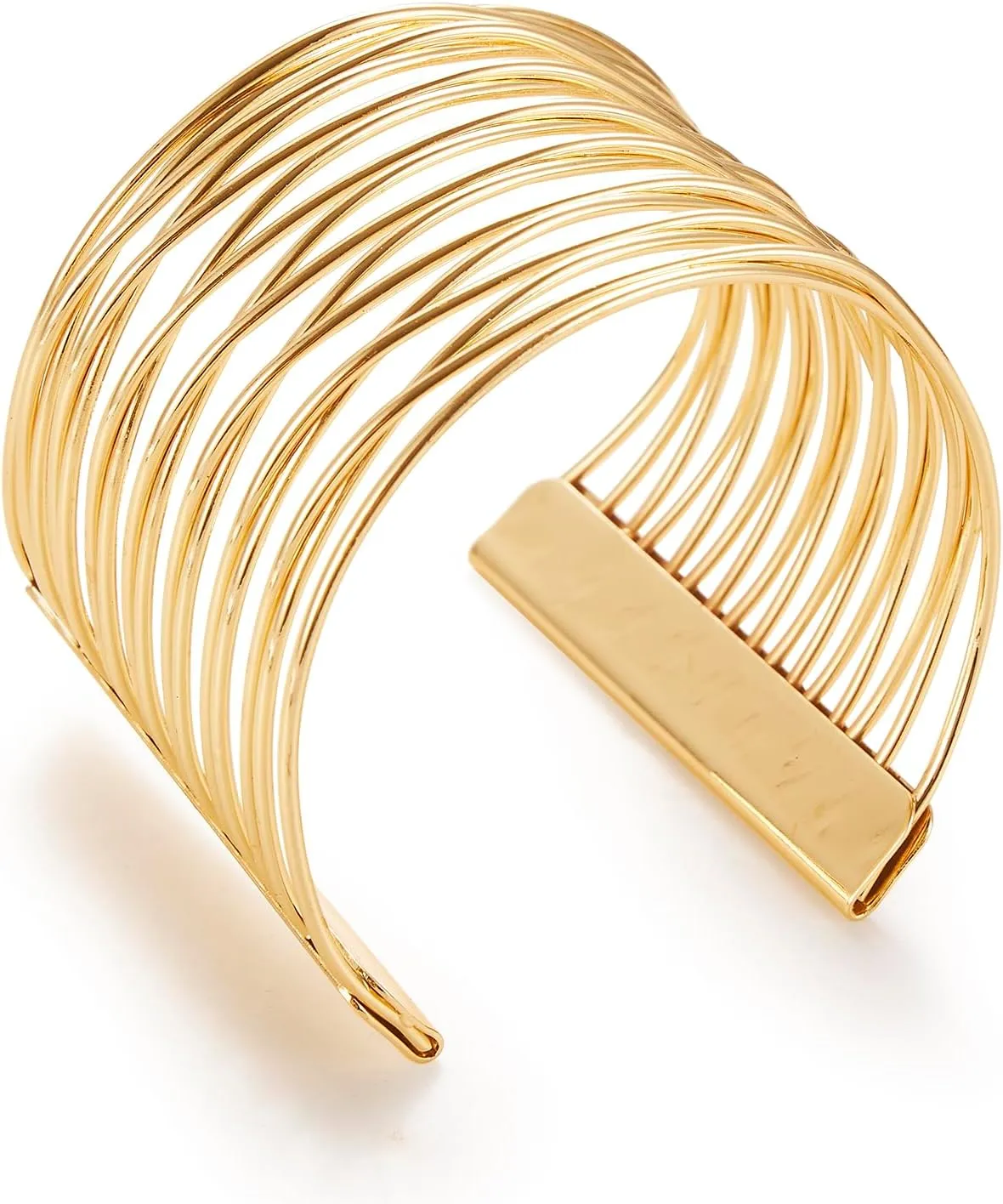 Twisted Gold Cuff Bangle Bracelet for Women Trendy Multi-layer Bangle Bracelet Adjustable Wide Open Chunky Cuff Bracelet, Gold & Silver