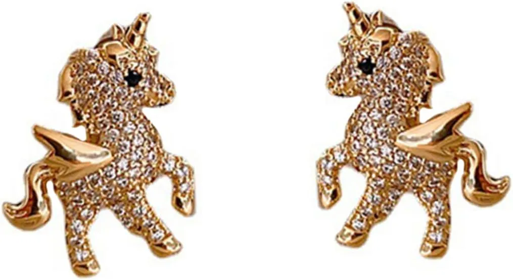 VALICLUD 1 Pair Unicorn Earrings for Women and Teens Minimalist Design for Weddings Parties and Everyday Wear Fashionable Earring Studs