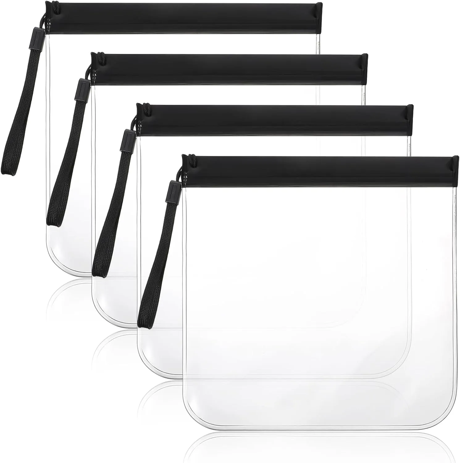 Vin Beauty 4Pcs Clear TSA Approved Security Toiletry Bag, Carry on Travel Accessories Bag, Airport Airline Quart Size Bags, Waterproof & Leakproof Travel Bags for Liquids