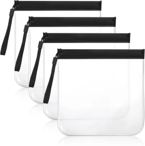 Vin Beauty 4Pcs Clear TSA Approved Security Toiletry Bag, Carry on Travel Accessories Bag, Airport Airline Quart Size Bags, Waterproof & Leakproof Travel Bags for Liquids